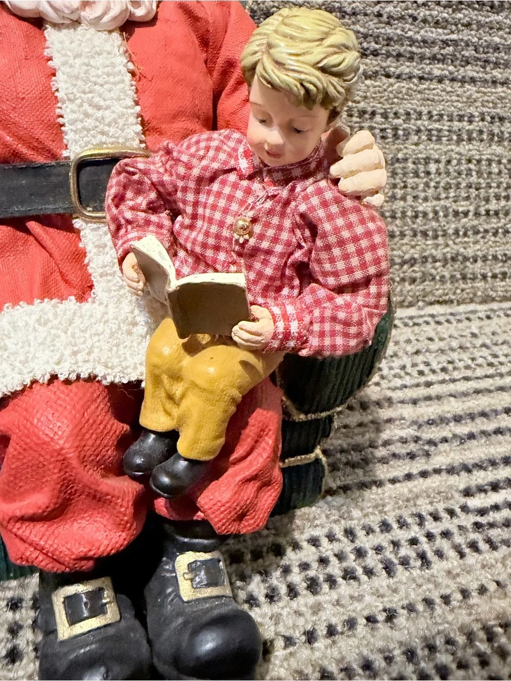 Vintage Dillards Holliday Santa with Child Figurine  Christmas Deco
